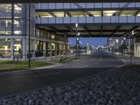 Night View of Modern Architecture in Berlin, Germany