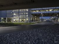 Night View of Modern Architecture in Berlin, Germany