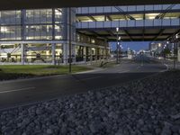 Night View of Modern Architecture in Berlin, Germany