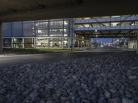 Night View of Modern Architecture in Berlin, Germany