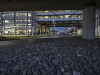 Night View of Modern Architecture in Berlin, Germany