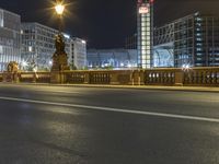 Night View of Modern Architecture in Berlin, Germany