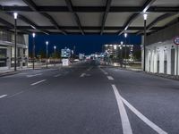 Night View of Berlin Straight Road Underpass 001