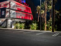 Night View of California Parking Lot