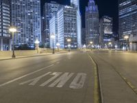 Night View of Chicago, Illinois, USA