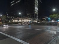Night View of Illuminated Buildings and Roads in the City (004)
