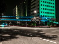 Night view of a city street in California, USA