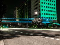 Night view of a city street in California, USA