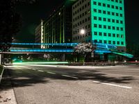 Night view of a city street in California, USA