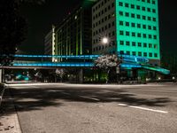 Night view of a city street in California, USA