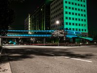 Night view of a city street in California, USA