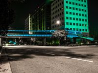 Night view of a city street in California, USA