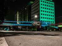 Night view of a city street in California, USA