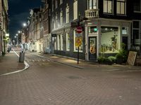 Night View of Classic Architecture in Amsterdam, Netherlands