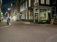 Night View of Classic Architecture in Amsterdam, Netherlands