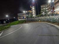 Night View of Curved Road in Los Angeles, USA-001