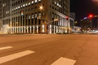 Night View of Denver City Road with Illuminated Buildings