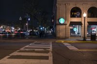 Night View of Detroit City with Illuminated Street Lights