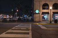Night View of Detroit City with Illuminated Street Lights