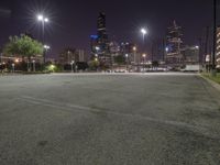 Night View of Downtown Dallas with Modern Architecture