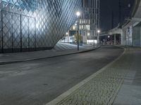 Night View of Futuristic Architecture in Berlin, Germany