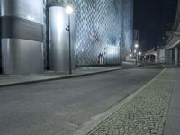 Night View of Futuristic Architecture in Berlin, Germany