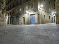 Night View of Historic Architecture in Barcelona, Spain 003