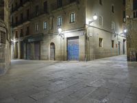 Night View of Historic Architecture in Barcelona, Spain 005