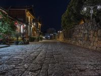 Night View of Historic Architecture in Lijiang, Yunnan, China