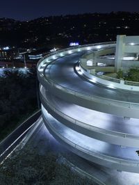 Night View of Los Angeles Cityscape and Highway