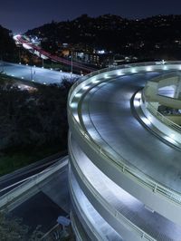 Night View of Los Angeles Cityscape and Highway