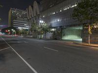 Night View of Metropolitan Area with Illuminated Buildings