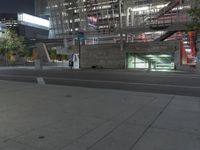 Night View of Illuminated Buildings in Metropolitan Area