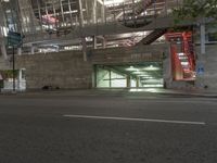 Night View of Illuminated Buildings in Metropolitan Area