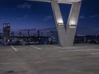 Night View of Miami Beach Parking Lot in Florida, USA