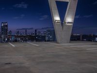 Night View of Miami Beach Parking Lot in Florida, USA