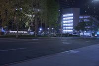 Night View of Modern Architecture in Downtown Los Angeles