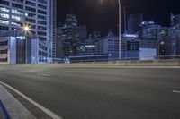 Night View of Modern Cityscape with High Rise Buildings