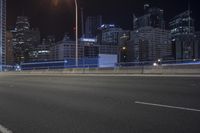 Night View of Modern Cityscape with High Rise Buildings