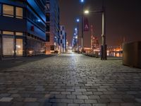 Night View of Modern Residential Area in Bremen, Germany