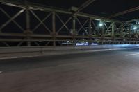 Night view of New York City architecture and road