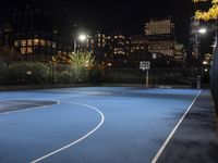 Night view of New York City skyline in winter
