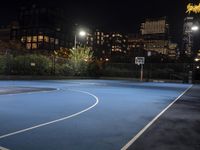 Night view of New York City skyline in winter