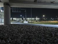 Night View of a Bridge Underpass in Berlin