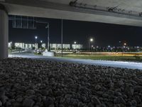 Night View of a Bridge Underpass in Berlin