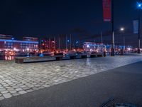 Night view of modern architecture in Bremen, Germany