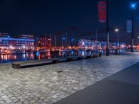 Night view of modern architecture in Bremen, Germany