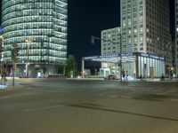 Night View of Potsdamer Platz in Berlin, Germany
