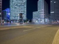 Night View of Potsdamer Platz in Berlin, Germany
