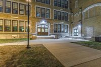 Night view of residential area in Detroit, Michigan, USA